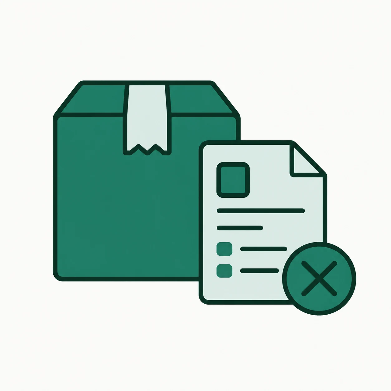 注文した荷物のキャンセルを表すフラットイラスト